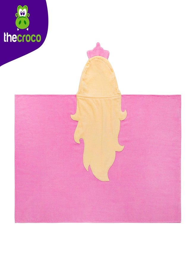 ذا كروكو مناشف ذا كروكو الفاخرة للأطفال بغطاء رأس | فائقة النعومة وكبيرة الحجم (28 × 49 بوصة) | منشفة حمام قطنية 100% للأطفال بغطاء رأس | مناشف شاطئ ومسبح للأولاد والبنات من عمر 1 إلى 8 سنوات (لون وردي فاتح) - Image 5